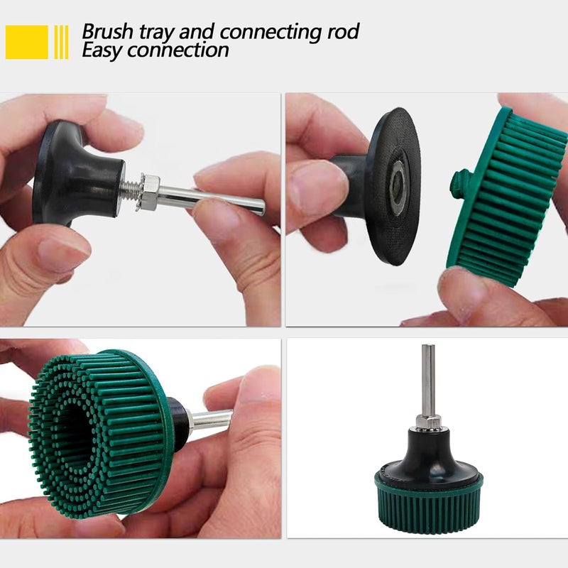 HIEMTE Tools 2 Inch Bristle Disc Grit 50#(Green) with 2" Shank Attachment Abrasive Coating Removal Disc for Metal - Image 4